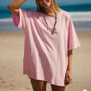 Free people beach yellow coverup T-shirt dress